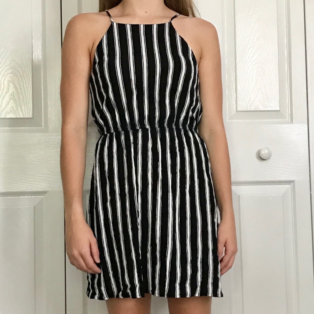 Striped Black & White Dress